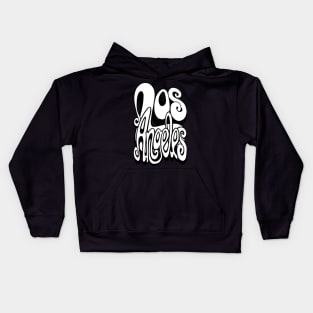 Los Angeles lettering art - white and black Kids Hoodie